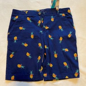 Plugg Navy Shorts with Pineapple Accents
